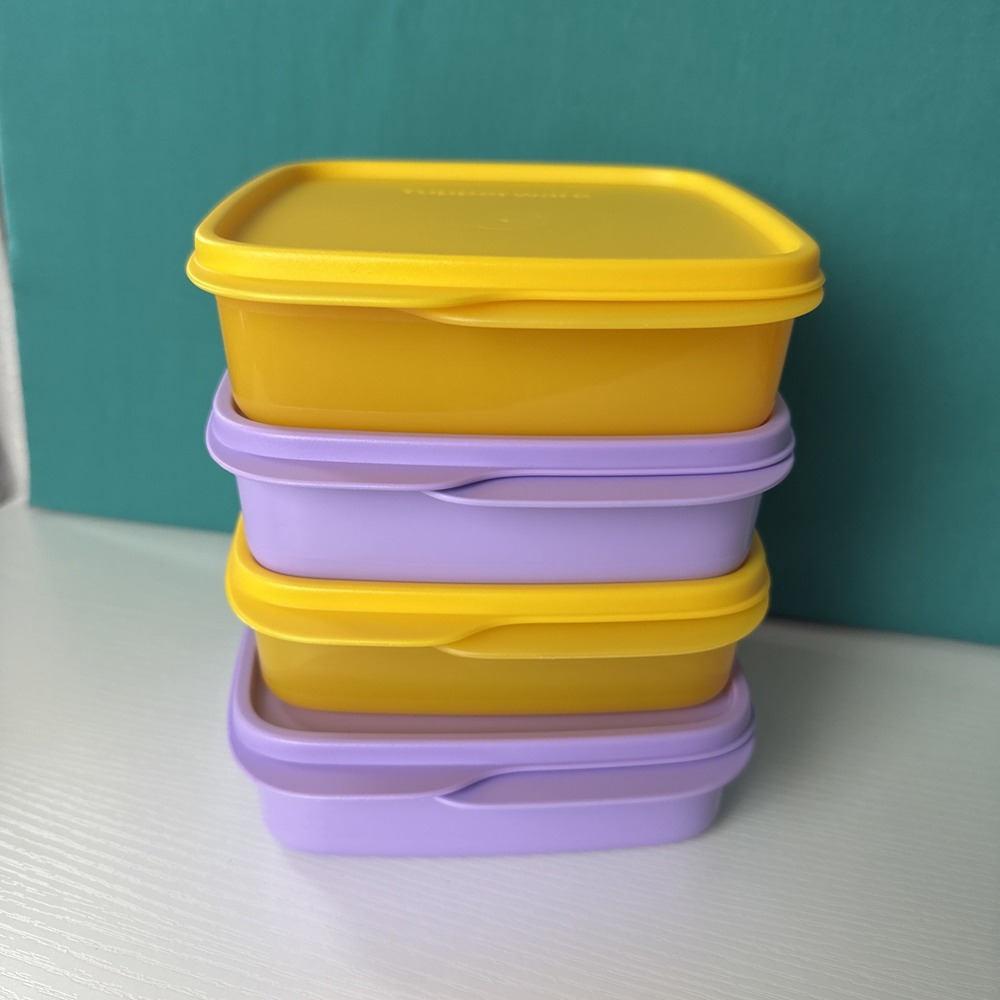 Tupperware Eco Lunch It Divided Container Set Of 4 Lilac Purple And Yellow